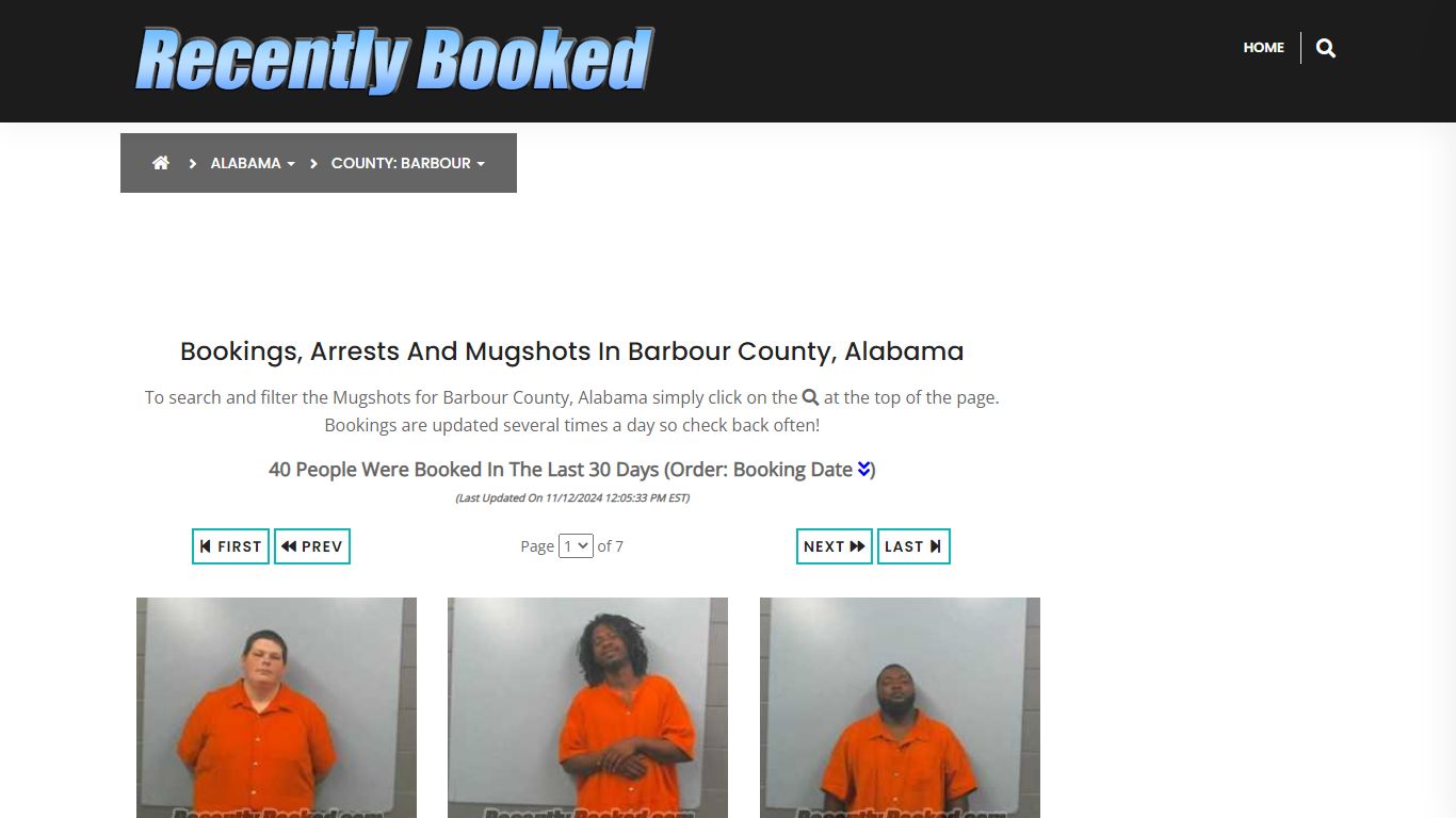 Bookings, Arrests and Mugshots in Barbour County, Alabama - Recently Booked