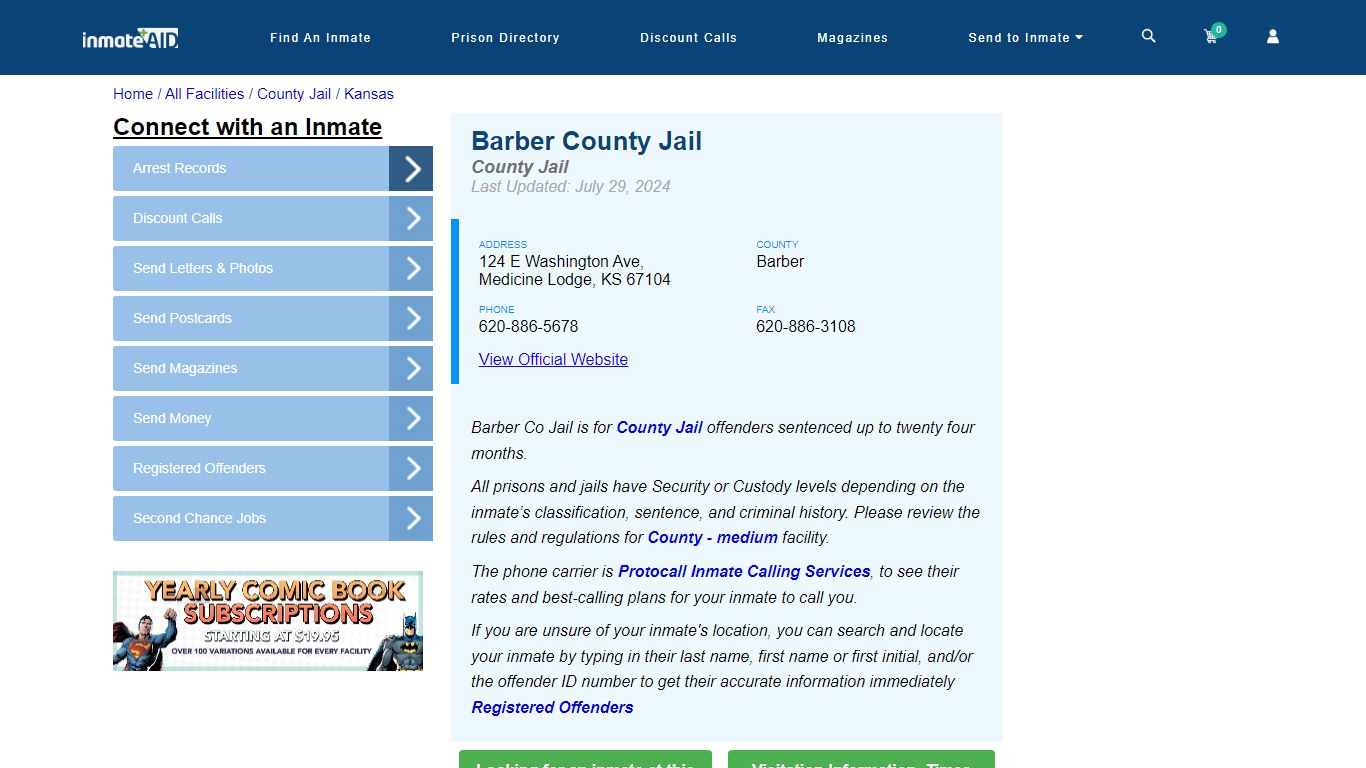 Barber County Jail - Inmate Locator