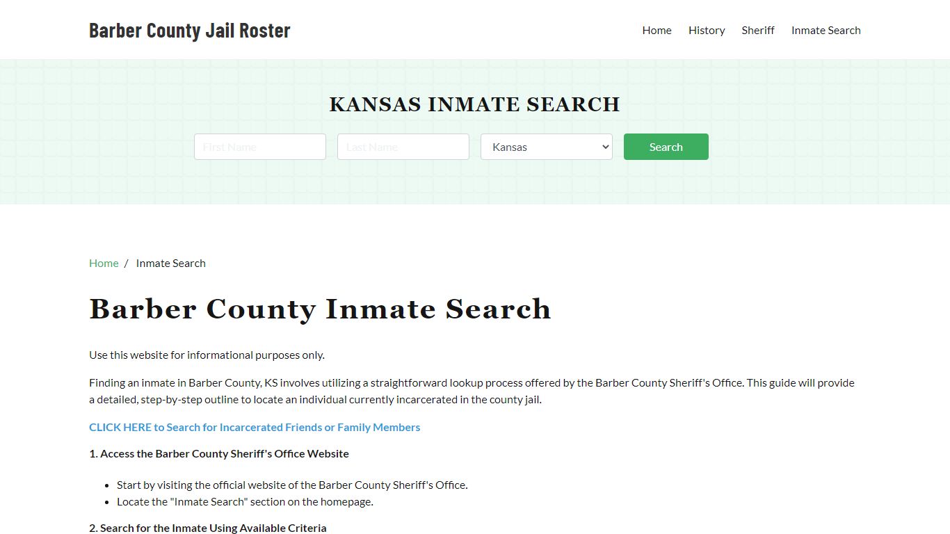 Barber County, KS Detainee Lookup